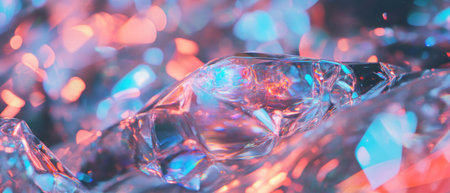 Vivid holographic shimmer texture with soft lighting and high detail in a cinematic styleの素材