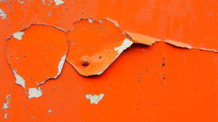 Vibrant orange grunge texture with peeling paint for bold design projectsの素材