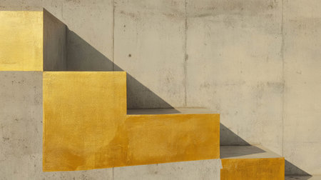 Abstract concrete texture with smooth gold geometric design for modern architecture inspirationの素材