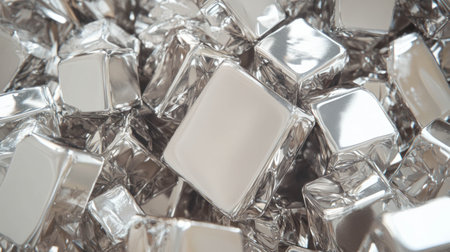 Abstract texture of platinum cubes and chaotic density for design and artistic inspirationの素材