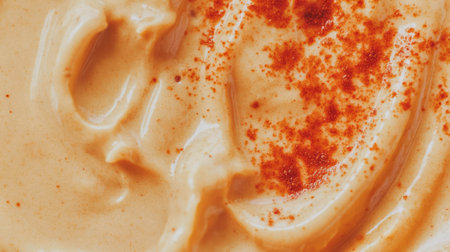 Close-up texture of remoulade sauce with cajun spice blending for culinary designの素材