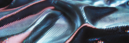 Textured woven nylon fabric with anodized silver and smooth crystal finish showcased in detailの素材