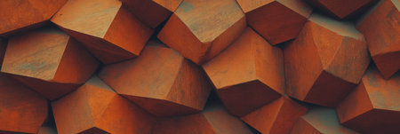 Interlocking triangle and hexagon texture in warm brown tones with a natural lookの素材