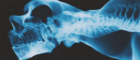 Complex x-ray texture depicting layered structures and dimensional effects in a skeletal formの素材