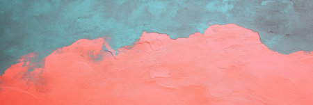 Abstract coral and grey painted wall texture for interior design and artistic backgroundの素材