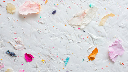 Abstract recycled paper texture with colorful flecks chaos for artistic backgroundsの素材