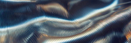 Ribbed nylon and textured metal surface showcasing glossy marble accents in dynamic lightの素材