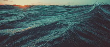 Sun rays texture overlay enhancing the oceans vibrant hues and serene atmosphereの素材