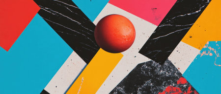 Bold abstract geometric shapes background with vibrant colors and texturesの素材