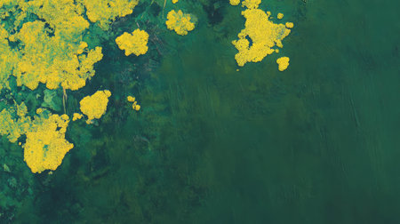 Vibrant yellow green moss texture on bark for nature and design inspirationの素材