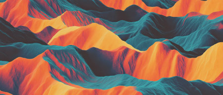 Cinematic pattern texture showcasing gentle waves in vibrant colorsの写真素材