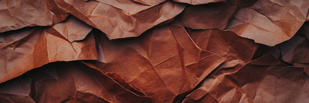 Textured dark brown paper with coarse fibers and uneven surfaces in natural lightの素材