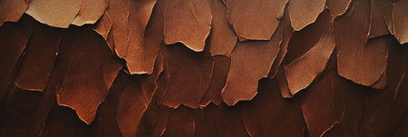 Textured dark brown paper featuring vertical fibers and rough finish with layered surface detailsの素材