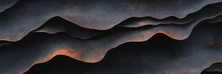 Dark brown paper texture with wavy lines creates a unique surface visualの素材