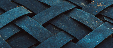 Woven textures featuring interlaced patterns in a striking abstract design