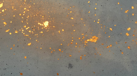 Luxurious concrete surface with gold particles and light accents for elegant designの素材