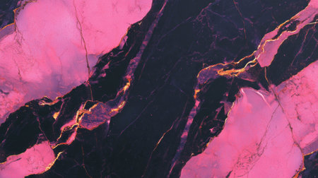 Glossy pink marble texture with metallic inlay for elegant design and decorationの素材