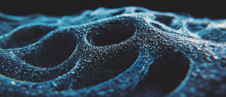 Cinematic detail of intricate frost patterns with a mesmerizing textureの写真素材