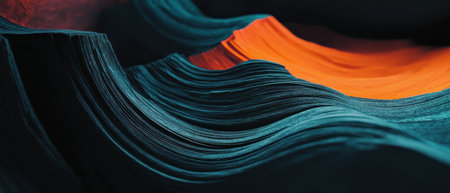 Cinematic layered paper texture with vibrant colors and flowing patterns