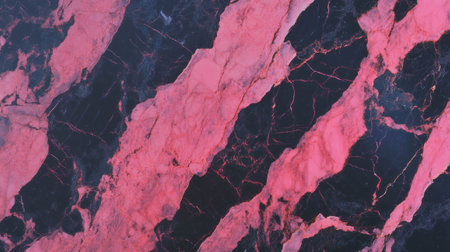 Vibrant glossy pink and black marble texture for modern design projectsの素材