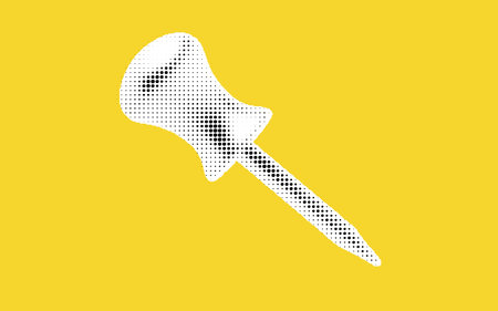 Stylized White Screwdriver on Yellow Backgroundのイラスト素材