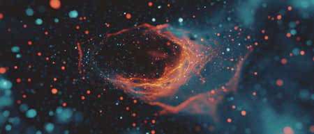 Cinematic texture of a mystical starry night sky with vibrant colors and shimmering stars
