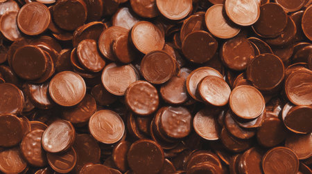 Chocolate coins and medal texture for holiday celebration themesの素材