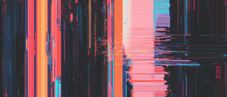 Abstract digital circuit patterns with vibrant colors and modern design elementsの素材