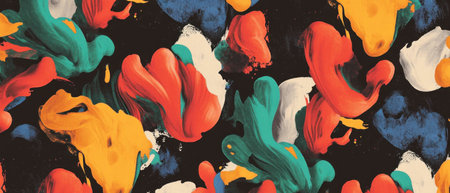 Fluid ink patterns in vibrant jewel tones create a striking abstract background designの素材