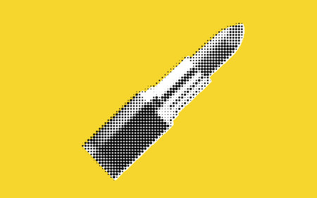 Stylized Lipstick Illustration on Yellow Backgroundのイラスト素材