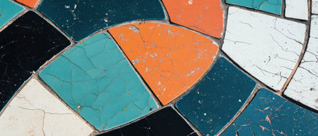 Colorful mosaic tiles creating an artistic background for creativity and inspirationの素材