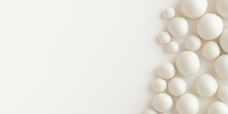 Clay beads arranged elegantly with empty contrast space ideal for creative designs or advertising...
