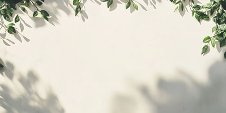 Elegant banner design featuring ivy garlands and a clean, empty space for personalized messages or...