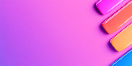 Vibrant nail polish against a dark background with clean shadows and striking colors to create an eye-catching displayの素材