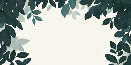 Elegant banner with ivy garlands framing a spacious design ideal for invitations or announcements