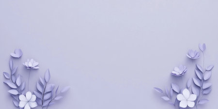 Elegant banner design with satin flowers and contrast empty space for creative presentations
