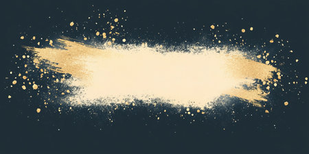 Elegant banner design with golden foil flakes and smooth contrasts creating a striking visual effectの写真素材