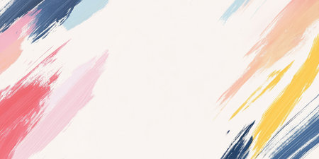 Colorful abstract banner with contrasting empty space and oil paint smears for creative design use and digital marketingの写真素材