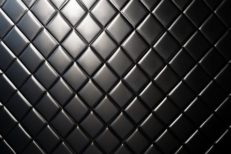 Reflective holographic texture with diamond pattern creating a luminous effect in low light...