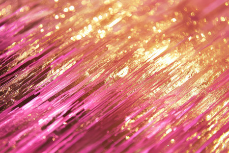Vibrant smooth holographic film texture with shifting colors and golden highlightsの写真素材