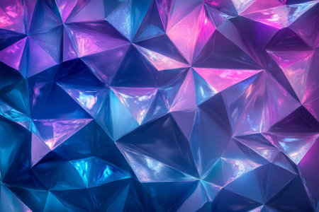 Holographic paper texture reflecting vibrant shades of blue and pink with a shiny and smooth finish