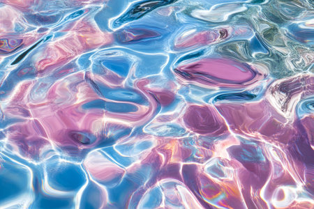 Iridescent liquid surface reflecting vibrant colors in a tranquil pattern
