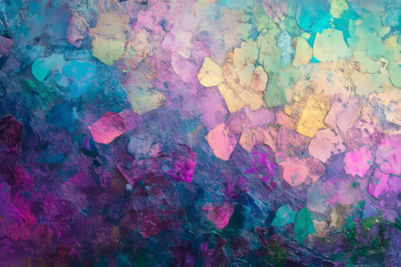 Holographic foil texture with shifting colors in shades of blue, pink, and purple under bright light