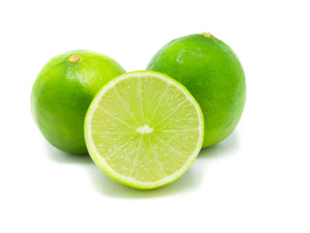 Green Lemon on white background