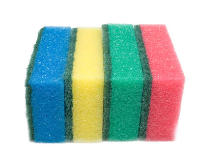  Heap of sponges isolated on white backgroundの写真素材