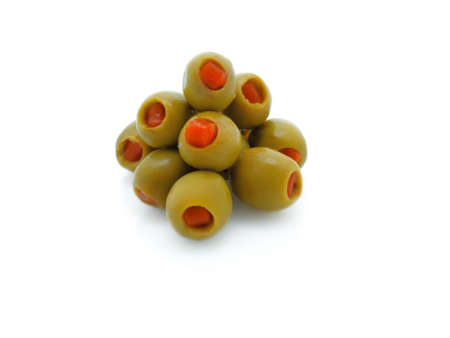 olive fruit close up on white backgroundの写真素材