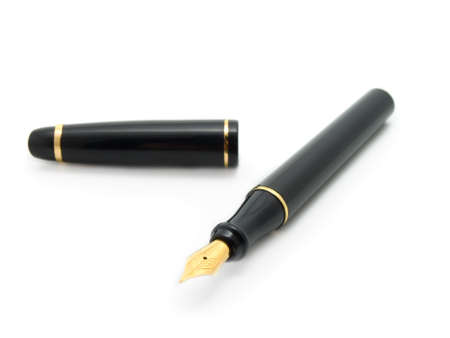  image of fountain pen isolated over whiteの写真素材
