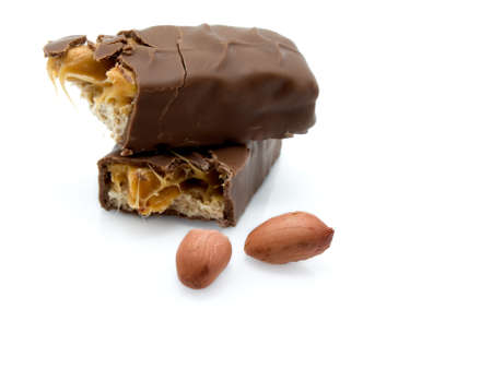 caramel chocolate bar with peanuts 
