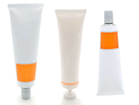 set  tube  isolated on a white backgroundの写真素材