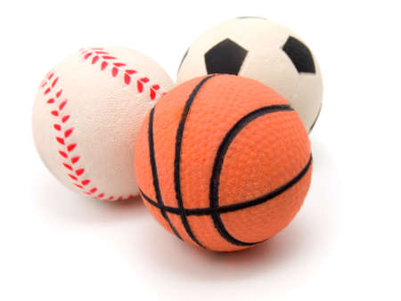 three sport  ballsの写真素材